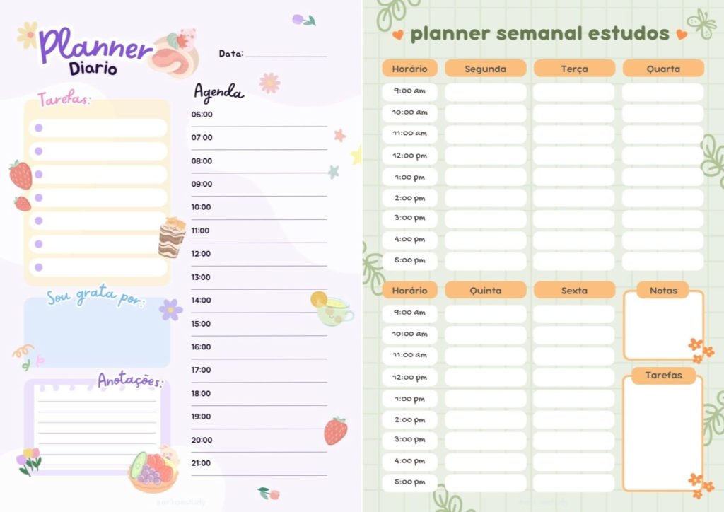 Planner para estudo